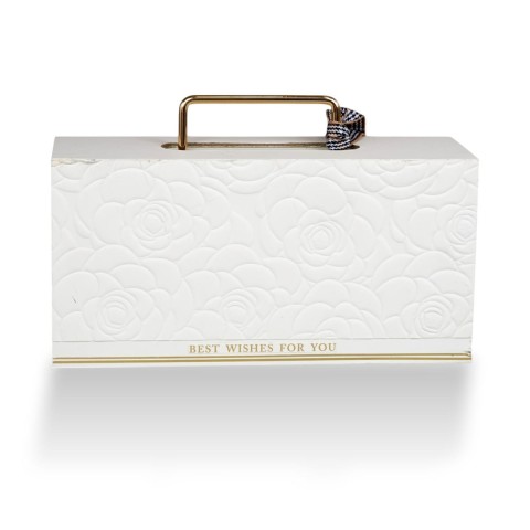 BORSA MD RETTANGOLARE ROSE C MANICO METALLO